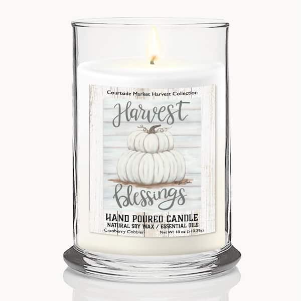 Harvest blessings 18 oz Status Candle Glass