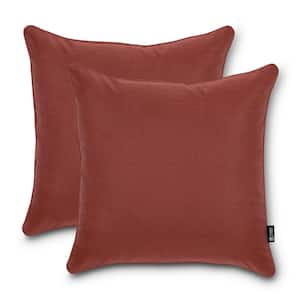 Montlake FadeSafe 20 in. x 20 in. x 8 in. Indoor/Outdoor Accent Throw Pillows in Heather Henna (2-Pack)