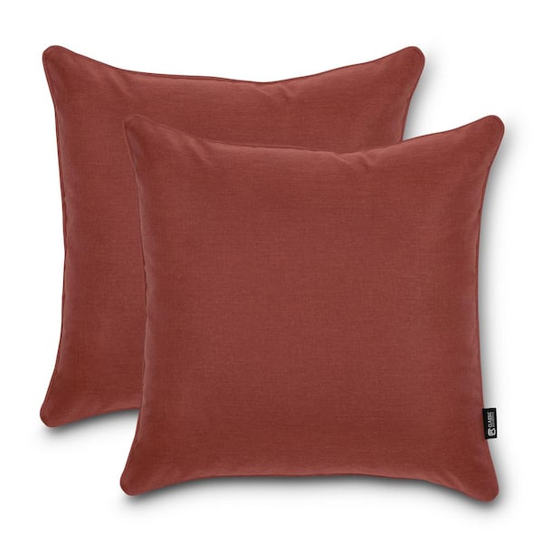 Classic Accessories Montlake FadeSafe 20 in. x 20 in. x 8 in. Indoor/Outdoor Accent Throw Pillows in Heather Henna (2-Pack)