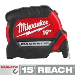 16 ft. x 1-1/16 in. Compact Magnetic Tape Measure with 15 ft. Reach