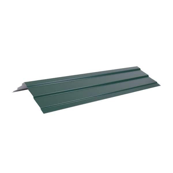 Fabral Shelterguard AR3 14 in. x 10-1/2 ft. Steel Ridge Cap Flashing in Evergreen