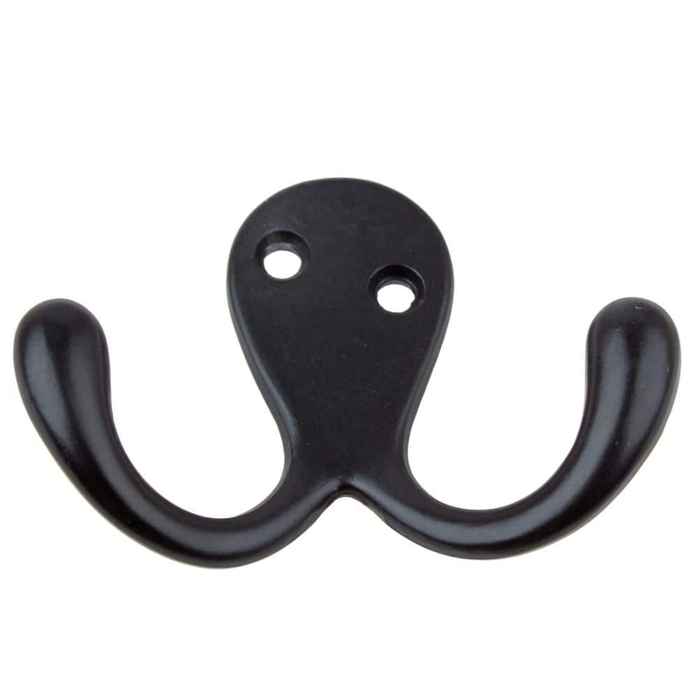 GlideRite 2 in. Matte Black Octopus Double Hooks (10-Pack) 7511-MB