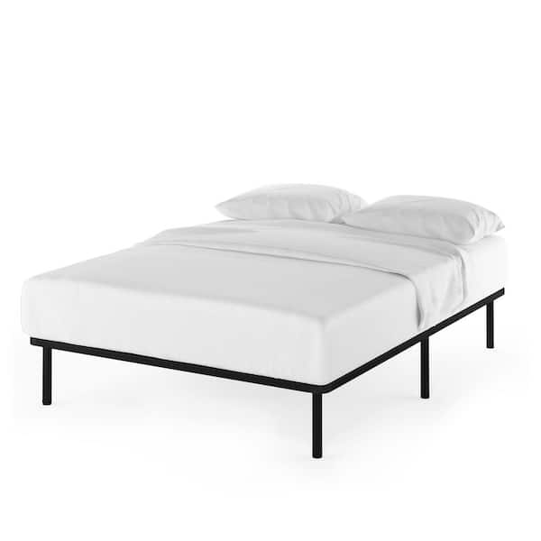 Queen Metal Platform Bed Frame With Wooden Slats Hanaposy