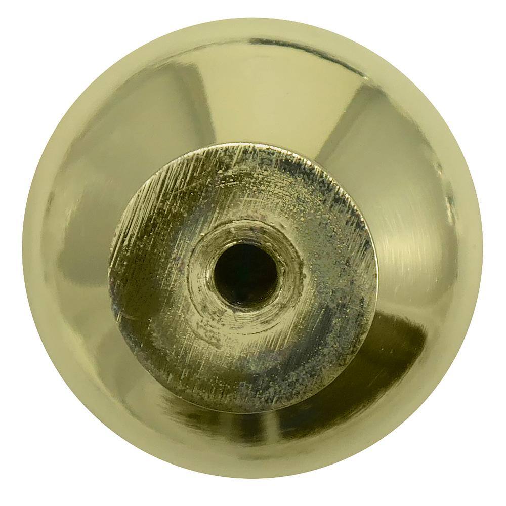 Polished Brass Round Cabinet Knob with Mounting Hardware