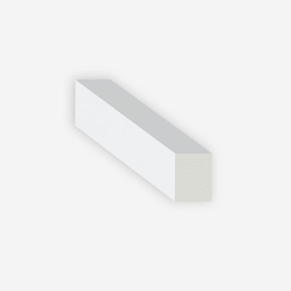 Baseboard White Prepainted Waterproof 1 in. Height x 5/8 in. Wide x 96 in.Lenght. PVC Moulding (1-Piece- 8 Linear ft.)