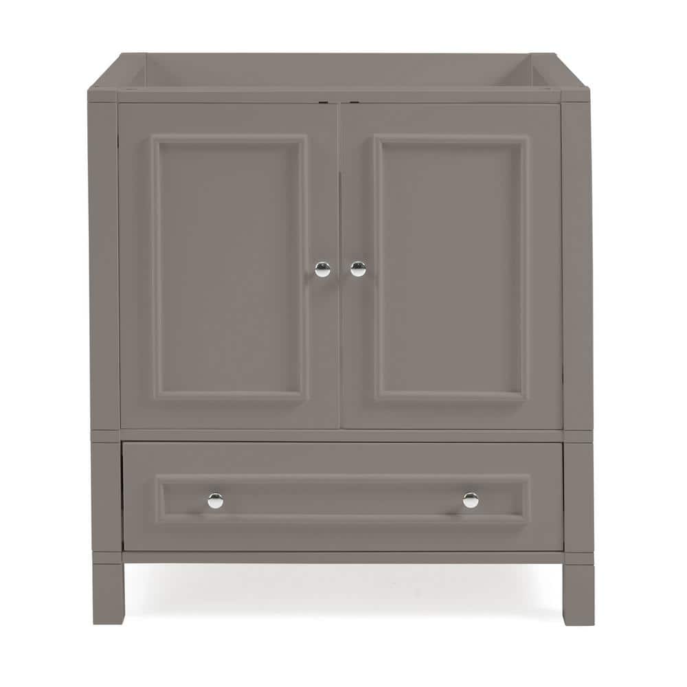 Gray 30-Inch Freestanding Bathroom Vanity with Soft-Close Doors