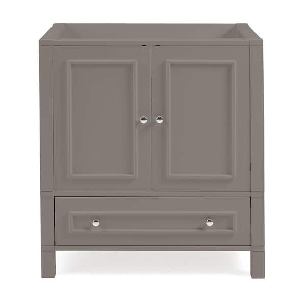 Alaterre Furniture Williamsburg 30 in. Bathroom Vanity 30 in. W x 21.25 in. D x 34 in. H Freestanding Cabinet Sink -Small Wood Vanity, Gray