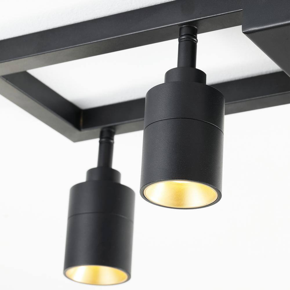 Shura Modern Black and Gold 4-Light LED Track Lighting Kit