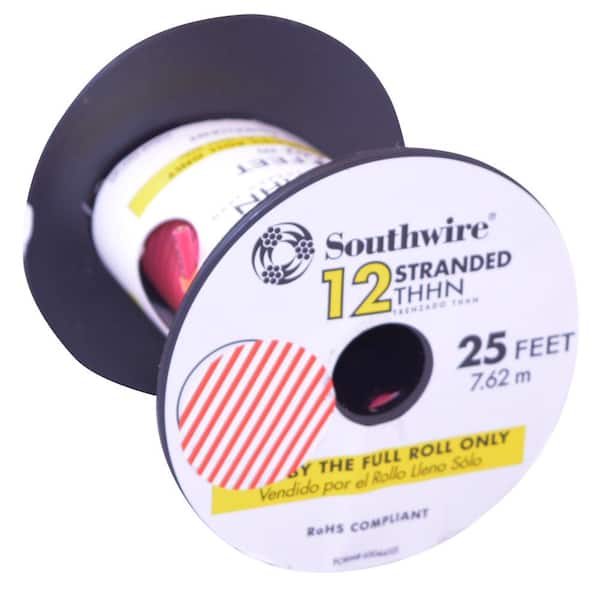 Southwire 2500-ft 12-AWG Red Stranded Copper Thhn Wire (By-the-roll