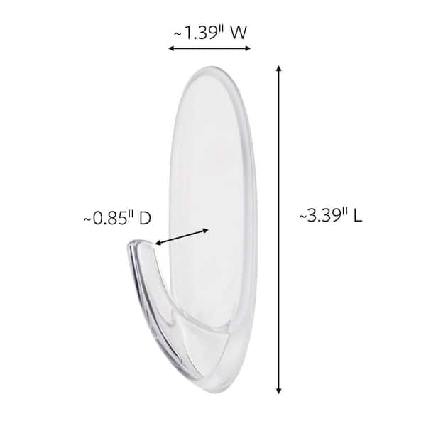 4 lb. Large Clear Outdoor Window Hook (1 Hook, 2 Water Resistant Strips)