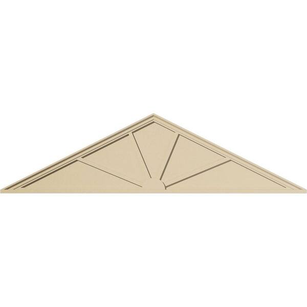 Ekena Millwork 86-in. W x 22-1/2-in. H x 2-in. P (Pitch 6/12) Peaked Cap 4 Spoke Signature Urethane Pediment, Primed Tan