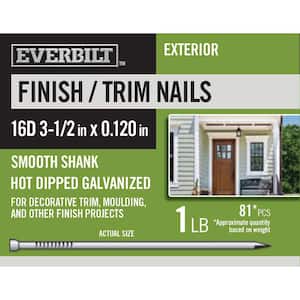 16D 3-1/2 in. Finish/Trim Nails Hot Dipped Galvanized 1 lb (Approximately 81 Pieces)