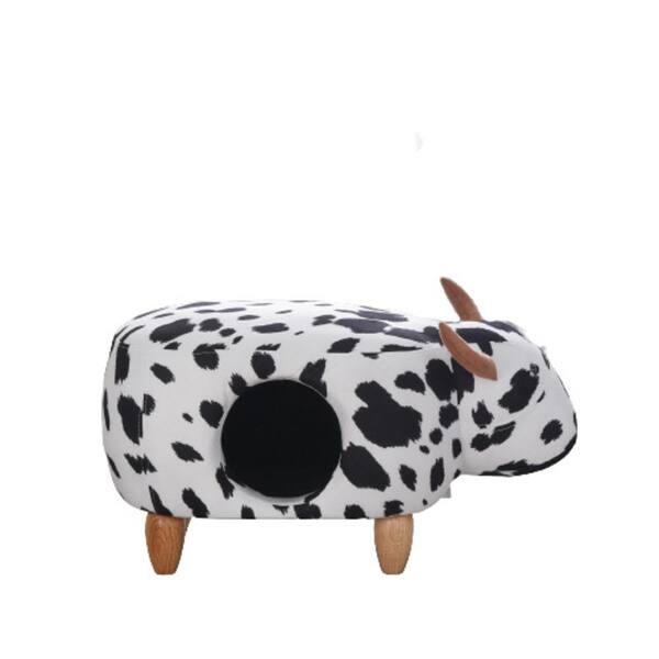 Tatahance Animal storage Stool Cow Style Pillow Top Ottoman