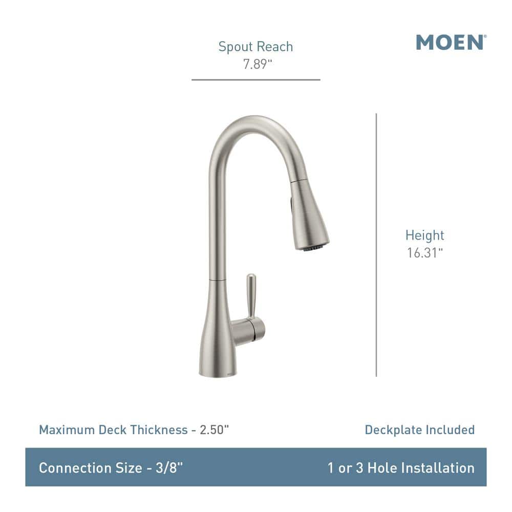 Stainless Steel Single Handle Pull-Down Kitchen Faucet