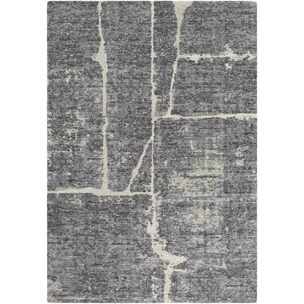 Galey Alix Janek II Modern Abstract Area Rug, 8 X 10 Light Gray