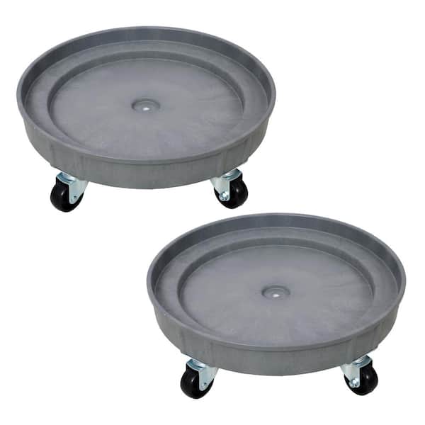 30 Gallon and 55 Gallon Heavy Duty Plastic Barrel Dolly with 5 Swivel Casters Wheel, 900 lbs. Capacity, 2 Pcs