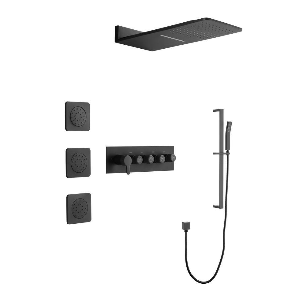 Nestfair 1Spray MultiFunction Shower System Wall Bar Shower Kit with