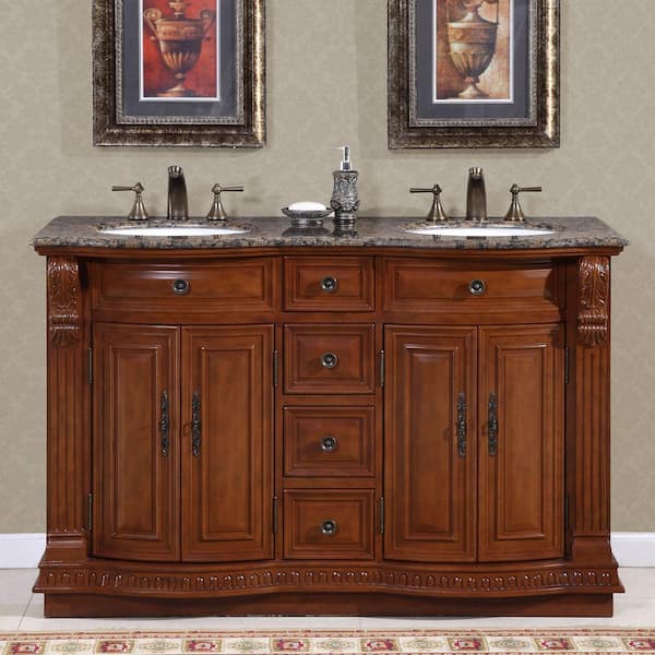 Granite Vanity Top In Baltic Brown, Silkroad Exclusive Corner Bathroom Vanity Single Sink