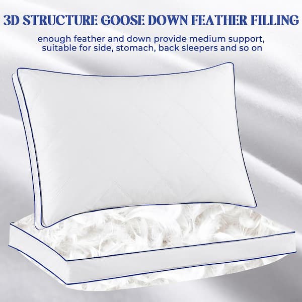 Bafode Goose Down Feather Queen Size Pillow, Cotton Fabric