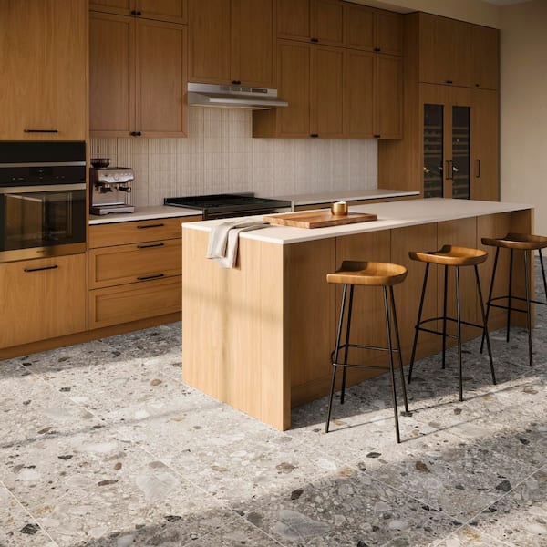 Luxe Terrazzo Earth 23.54 in. x 23.54 in. Matte Terrazzo Look Porcelain Floor and Wall Tile (11.62 sq. ft. / Case)