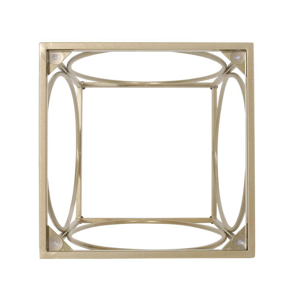 Champagne Gold and Black Glass Top Rectangular End Table