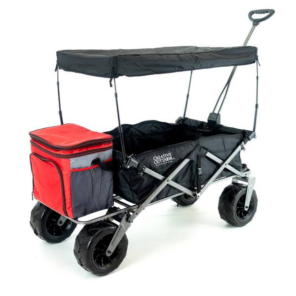 4.1 cu.ft. Metal Folding Garden Cart XXL Hauler in Black 900111RTC ...