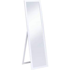 55.25 in. x 6.25 in. Cottage Modern Rectangle Framed White Standing Mirror