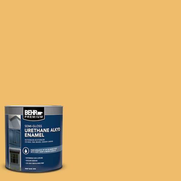 1 qt. Home Decorators Collection #HDC-MD-24 Luscious Lemon Semi-Gloss Enamel Urethane Alkyd Interior/Exterior Paint