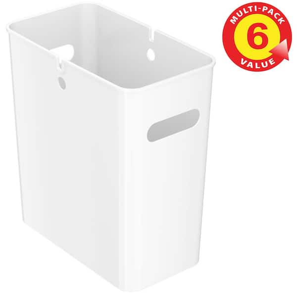 iTouchless 4.2 Gal. Wastebasket 6-Pack, 16L Plastic Trash Can Garbage Bin Storage Container for Home Office Bathroom Kitchen White