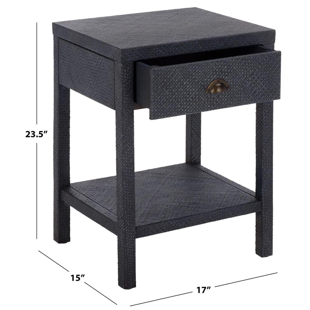 Apis 17 in. Navy Rectangle Wood End Table - thumbnail 6