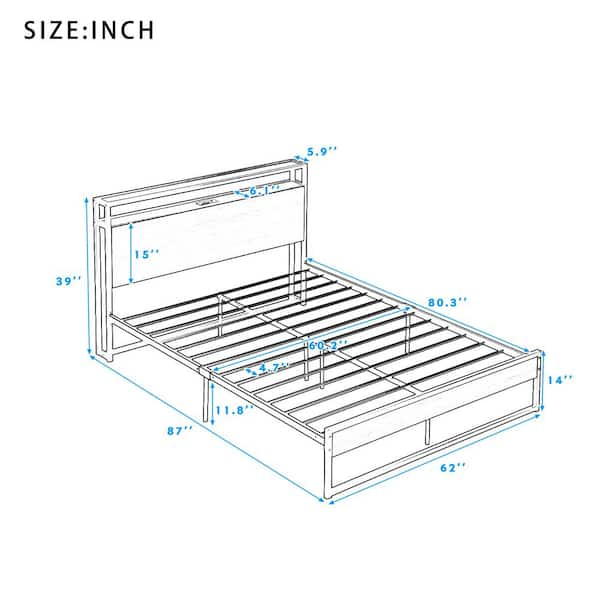 Hollywood Bed Frame Black Queen Bedder Base BB2450Q - The Home Depot