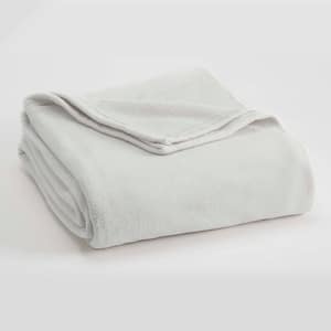 Microfleece Star White Polyester Full/Queen Blanket