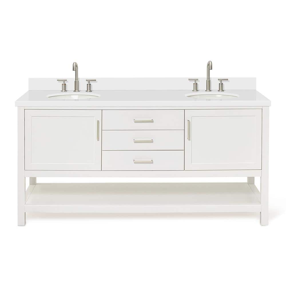 Bayhill 73'' White Double Vanity with Quartz Top