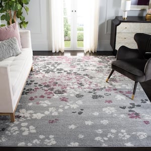 Adirondack Light Gray/Purple 10 ft. x 14 ft. Floral Speckled Area Rug