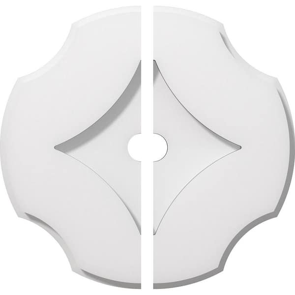 Ekena Millwork 1 in. P X 3-1/2 in. C X 10 in. OD X 1 in. ID Percival Architectural Grade PVC Contemporary Ceiling Medallion, Two Piece