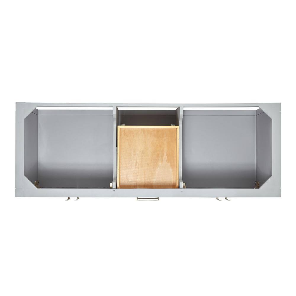 Gray Double Freestanding Vanity with White Top