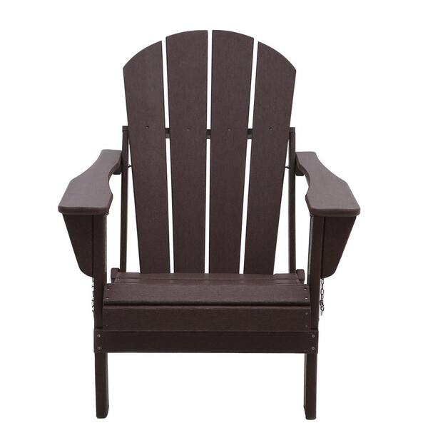 Tidoin Classic Dark Brown Floding Plastic Adirondack Chair