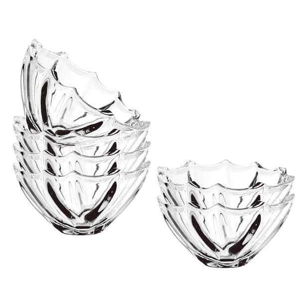 8.5 fl. oz. Clear Glass Scalloped Dessert Bowls 5 in. Wide x 3 in. High (Set of 6) Dessert Sets