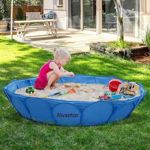 5.25 ft. W x 5.25 ft. L x 1 ft. H Foldable & Portable Indoor Outdoor Sandbox Sandpit up to 300 lbs Sand