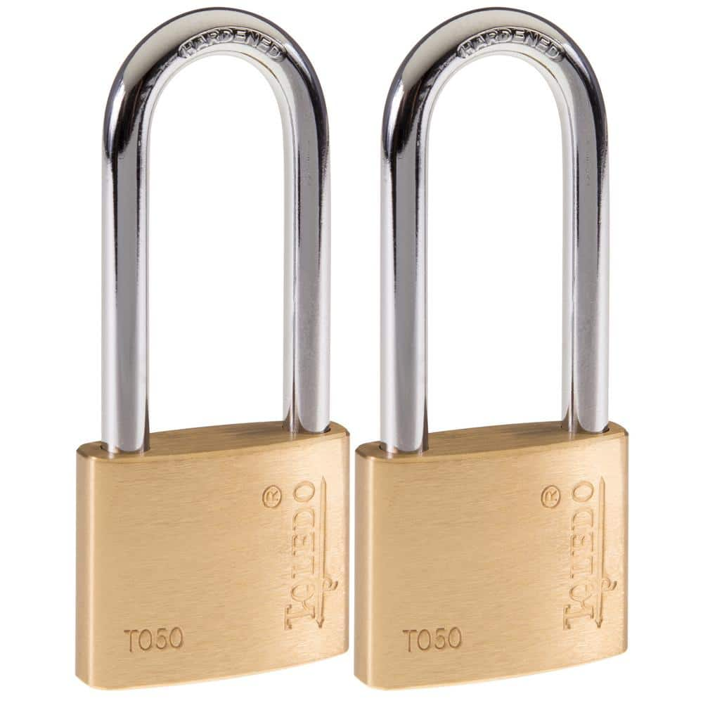 TOLEDO Brass Keyed Padlock (2-Pack) TO50LKA2 - The Home Depot