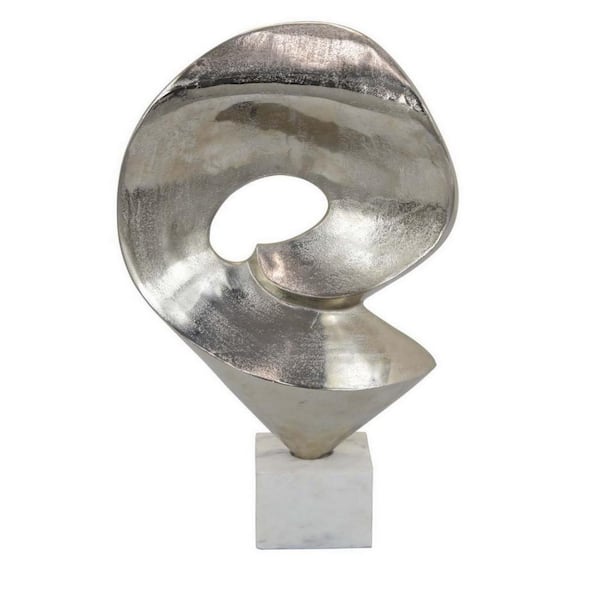 Benjara 24 in. Chrome Metal Tabletop Home Decor