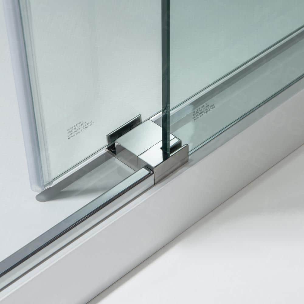 48'' Frameless Clear Tempered Glass Sliding Shower Door
