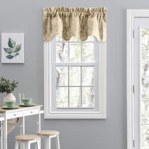 Lexington Leaf 15 in. L Cotton/Polyester Lined Scallop Valance in Tan