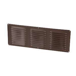 16 in. x 6 in. Rectangular Brown Screen Included Aluminum Soffit Vent