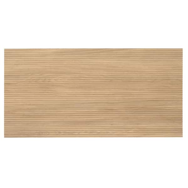 Bois 24 in. x 48 in. Matte Honey Wood Porcelain Fluted Large Format Tile (15.55 sq ft/case)-2 Pack