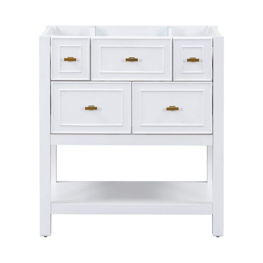 29.56 in. W x 17.79 in. D x 33 in. H Bath Vanity Cabinet without Top in Whi