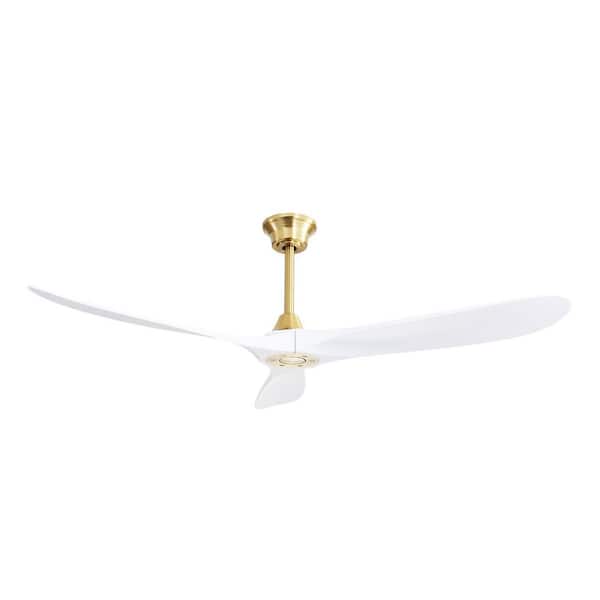 VistaWood 60 in. Indoor/Outdoor White Ceiling Fan Without Light, Remote Control