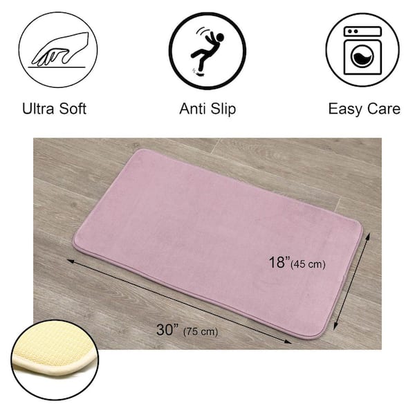 Solid Color Memory Foam Bath Rug, Soft Non-slip Absorbent Bath Mat