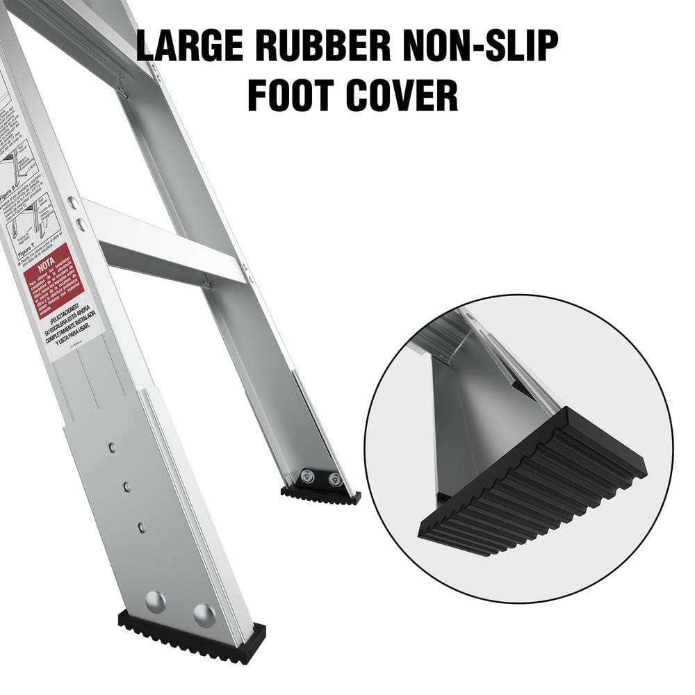 Heavy-Duty Aluminum Attic Ladder with Unfinished Wood Frame