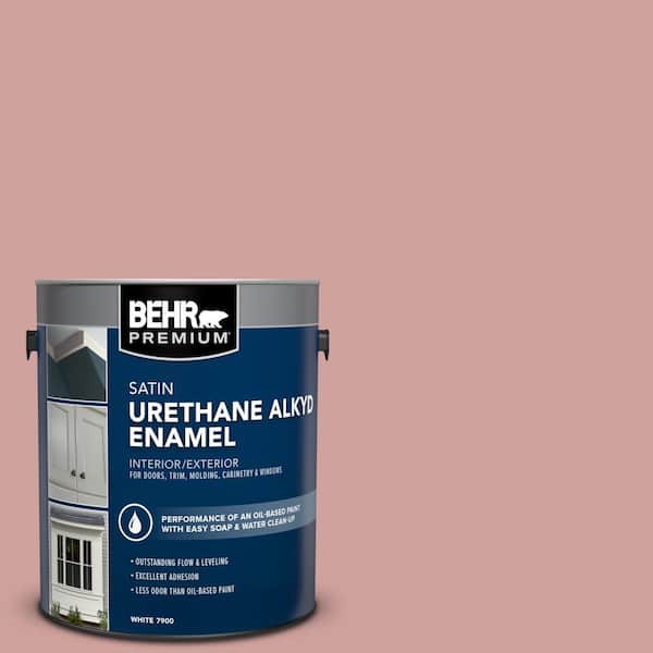 BEHR PREMIUM 1 gal. #S150-3 Rose Pottery Urethane Alkyd Satin Enamel Interior/Exterior Paint